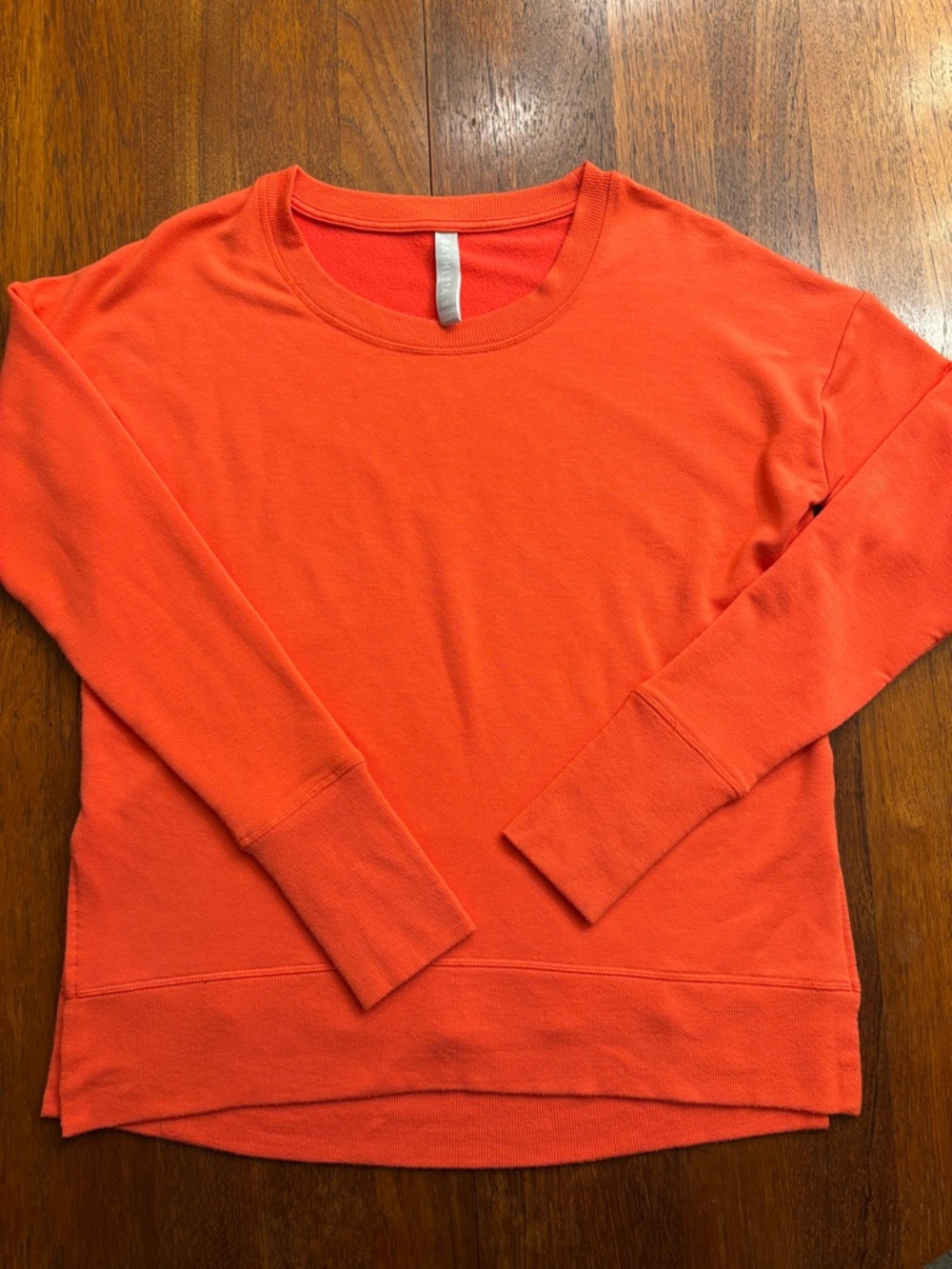 Athleta Orange coral long sleeve Crewneck Pullover